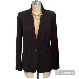 LOFT black single-breasted blazer with notched collar.  Size 8. Machine washable